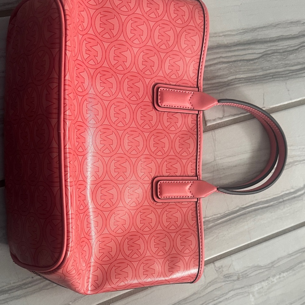 Michael Kors Coral Logo Tote Satchel